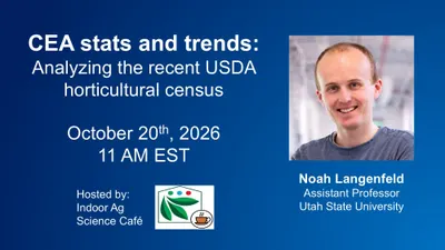 An advertisement for the upcoming Indoor Ag Science Café .